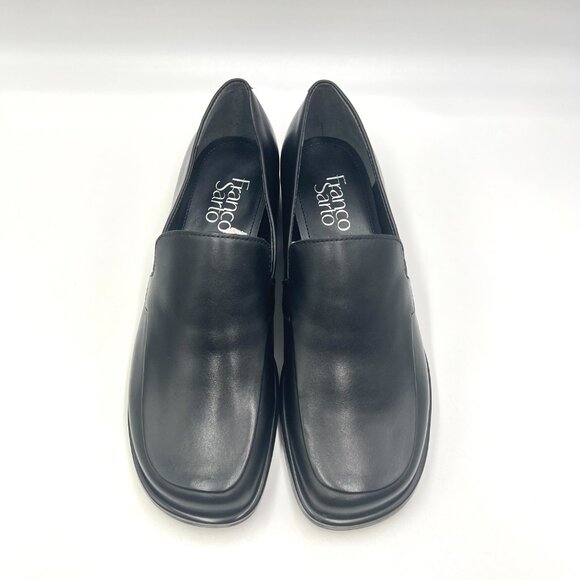 6.5W 6.5 WIDE WIDTH Franco Sarto‎ Womens Bocca Black Leather Loafers Shoes - Picture 2 of 13